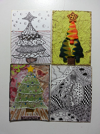 Christmas Trees Swap Cards set