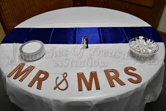 Mr. & Mrs. at the Cake Table