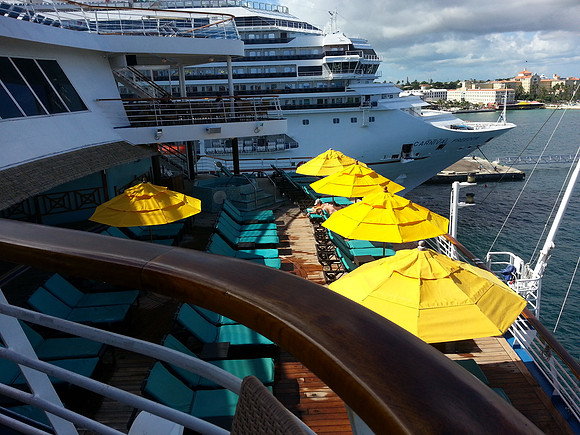 Our Serentiy deck and another ship