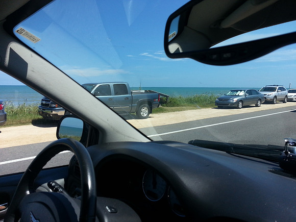 Driving up A1A in Florida along the coast.