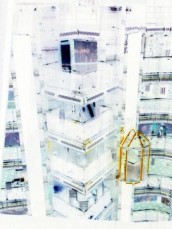 Glass elevators in negative